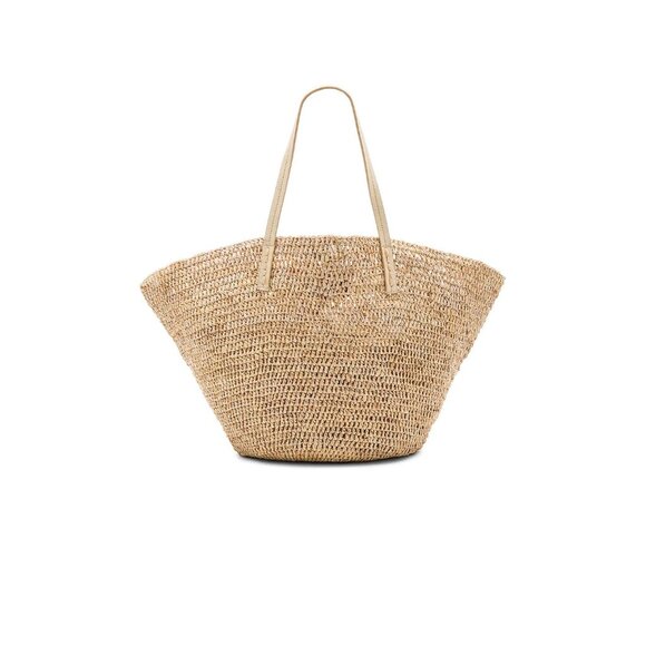 florabella Sapelo Tote Bag Almond Silver Raffia Summer Beach - Picture 4 of 7